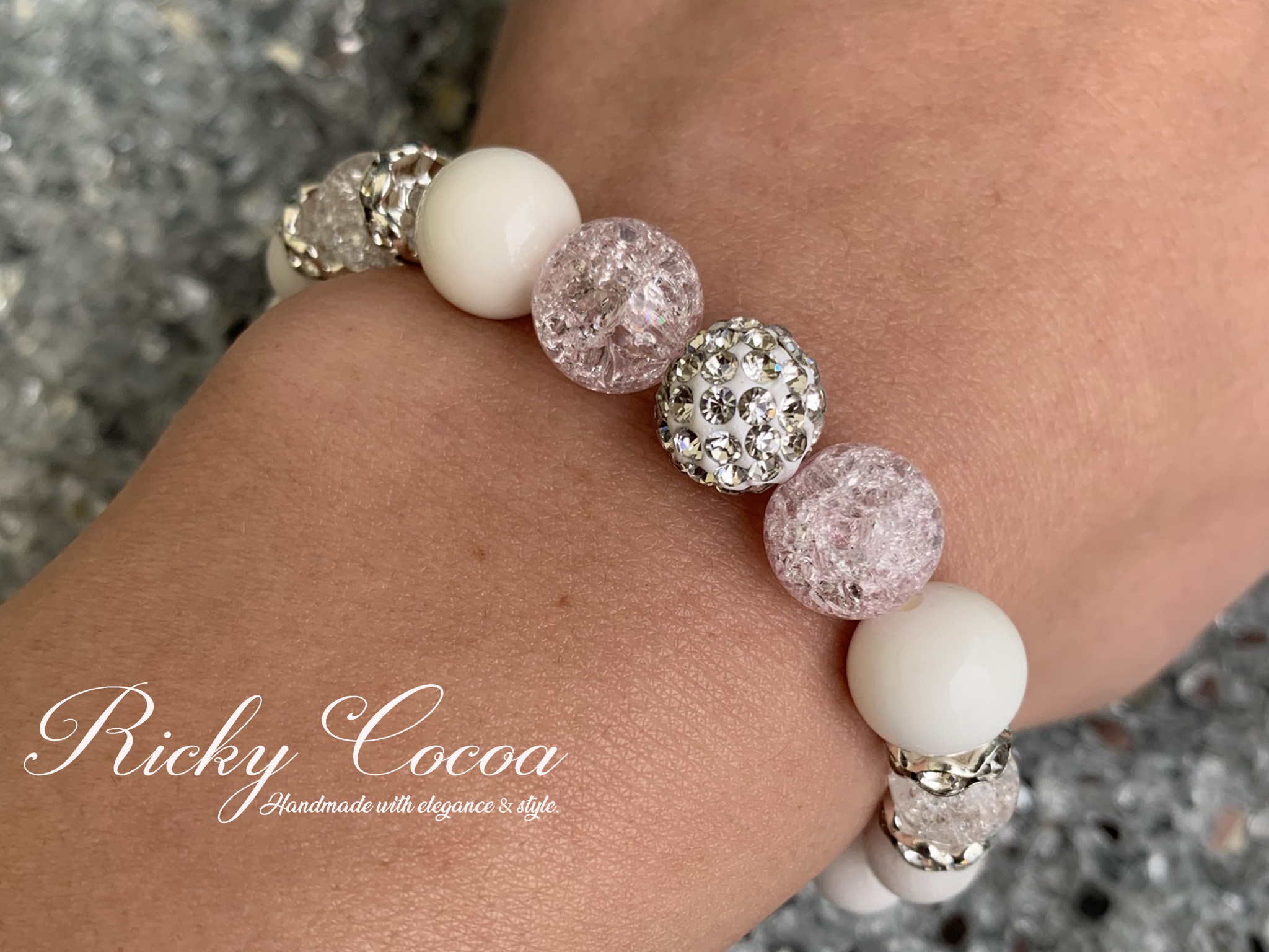 Shamballa moonstone-pink