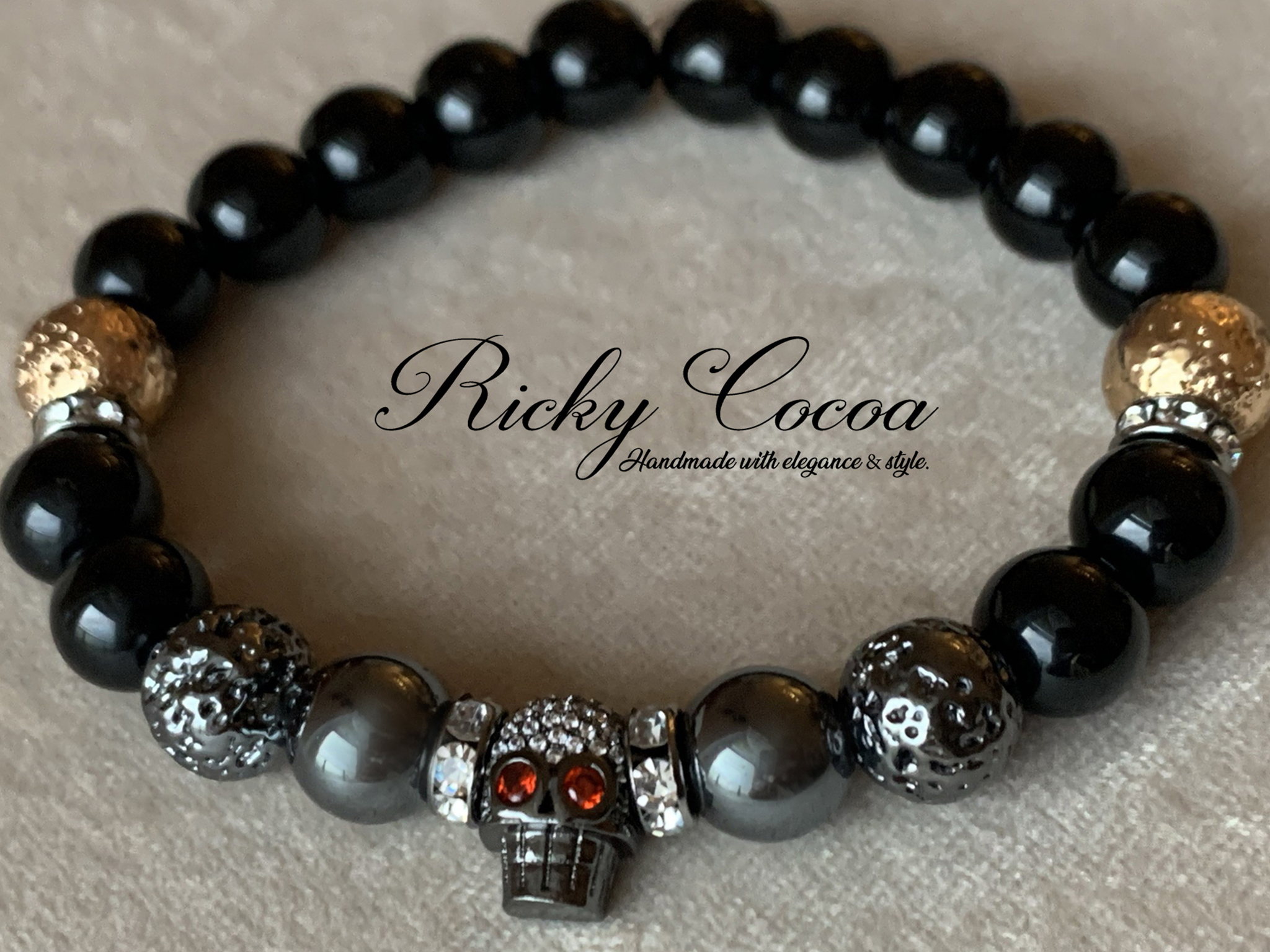 Lavastone gray-skull krystal