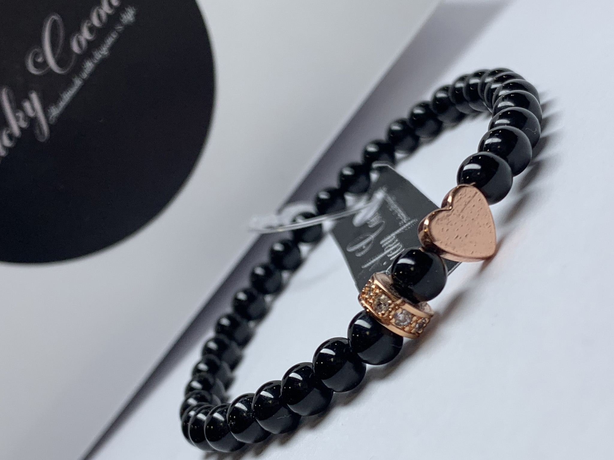 Rosegold heart-black